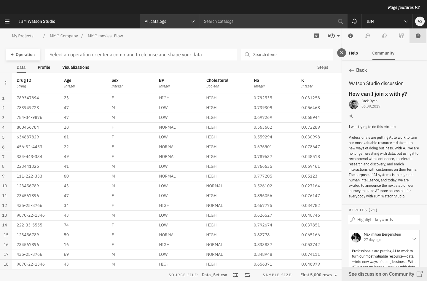 Within a discussion.