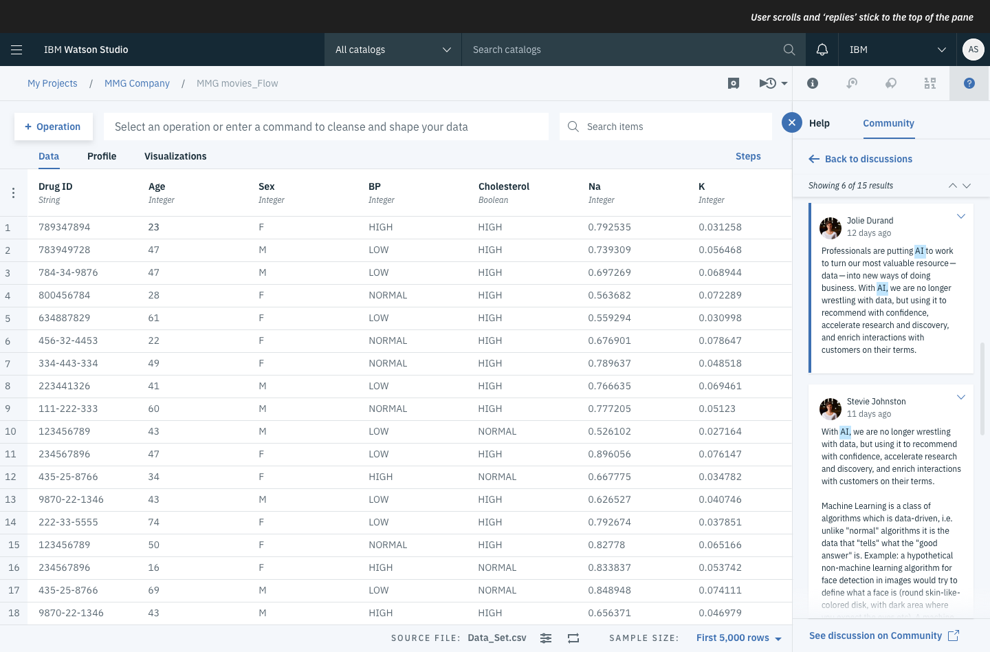 Highlighting keywords.