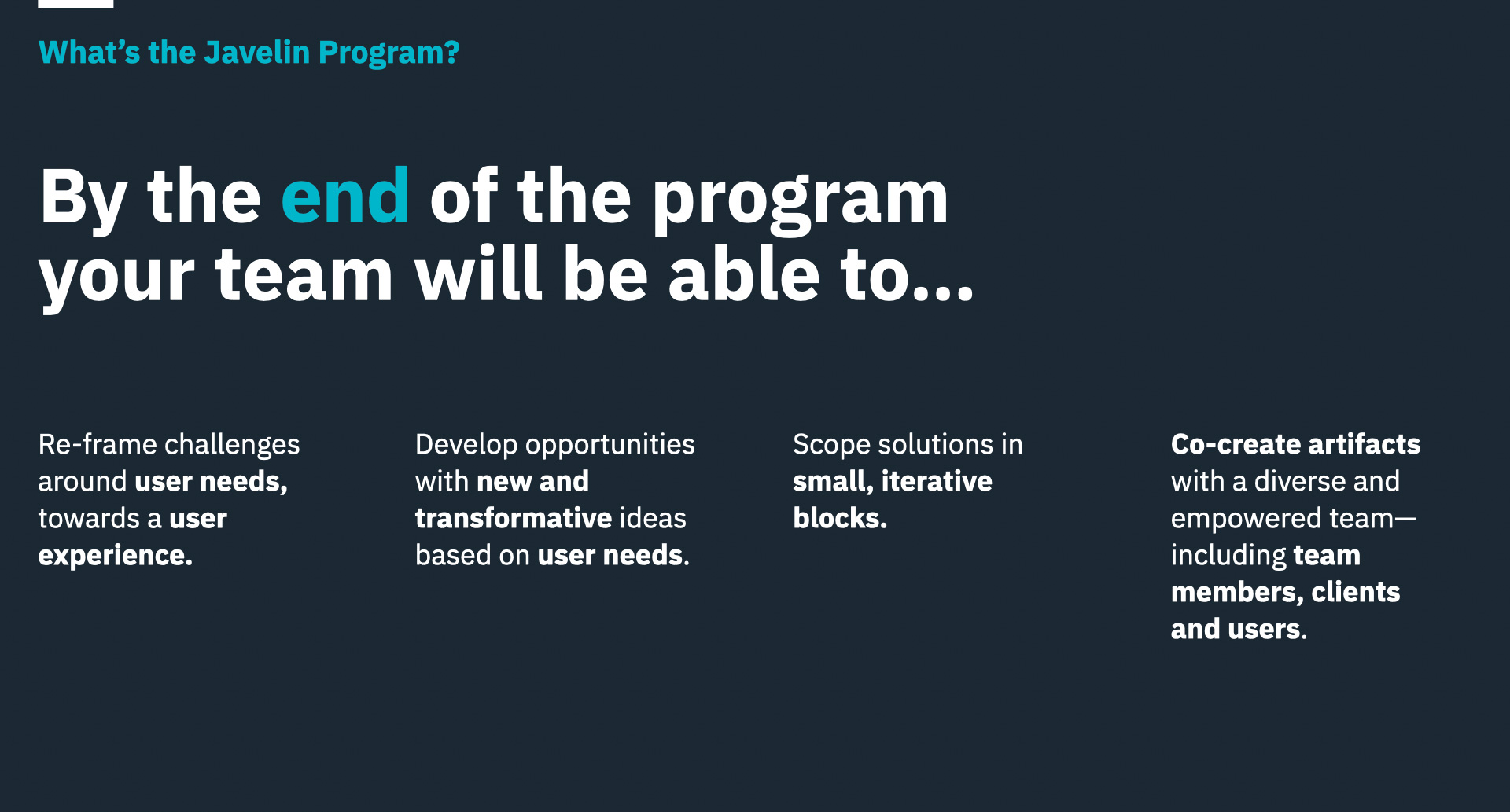 Outcome of the program for a sellers team.